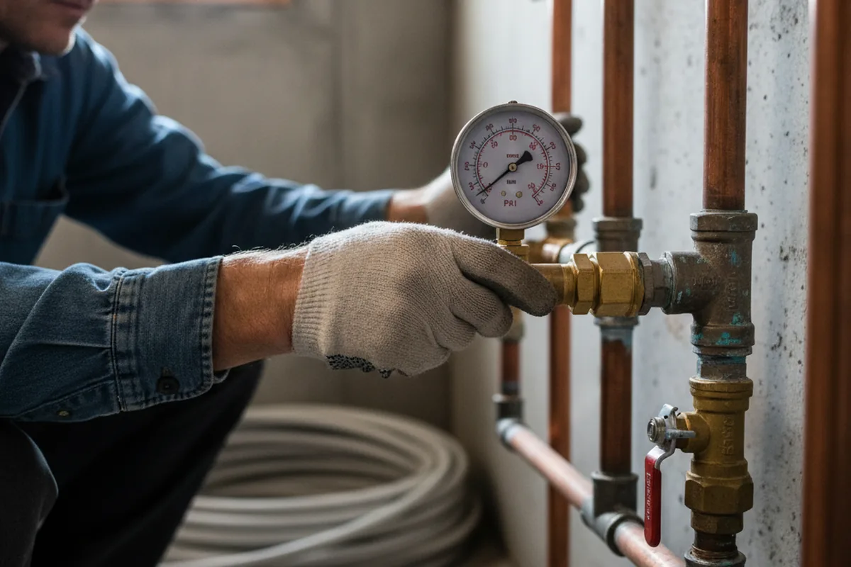 Pressure testing a repaired line during Water Line Repair in Munfordville